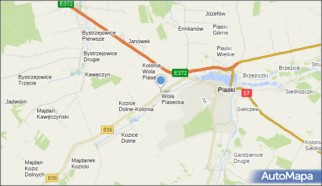 mapa Wola Piasecka, Wola Piasecka na mapie Targeo